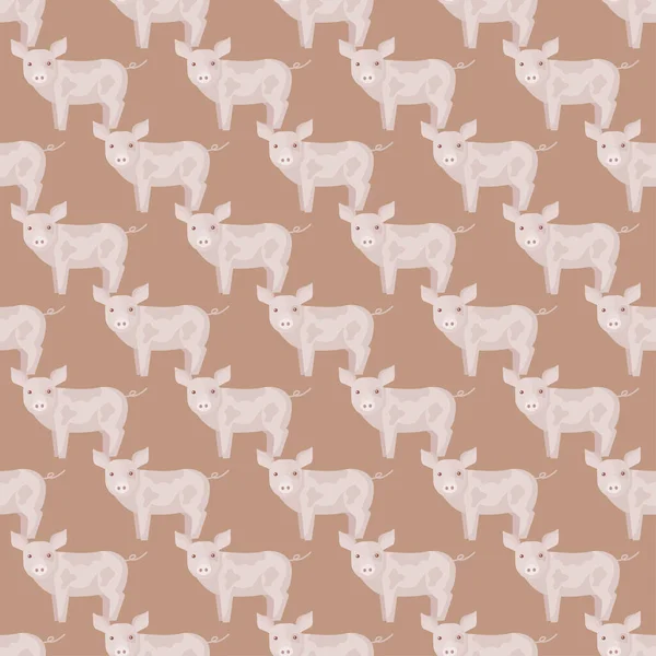 Nahtloses Muster Von Schwein Haustiere Auf Buntem Hintergrund Vektor Illustration — Stockvektor