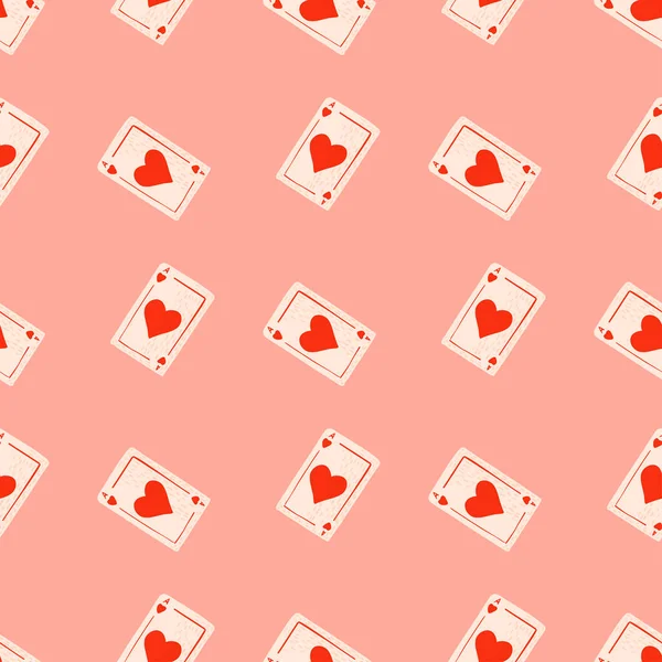 Game Cards Seamless Pattern Design Gambling Repeated Texture Doodle Style — 图库矢量图片