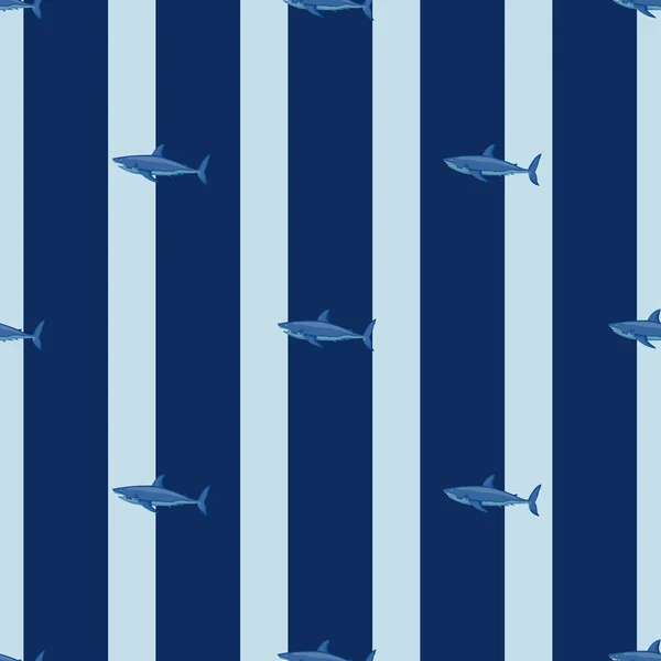 Patrón Sin Costuras Tiburón Blanco Estilo Escandinavo Fondo Animales Marinos — Vector de stock