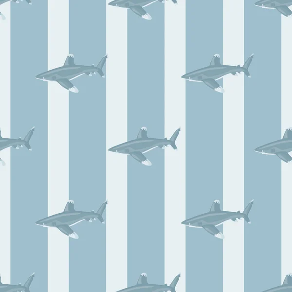Океанічна Біла Акула Безшовний Візерунок Скандинавському Стилі Морські Тварини Фону — стоковий вектор