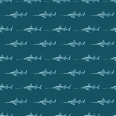 İskandinav tarzında kusursuz bir köpekbalığı deseni gördüm. Deniz hayvanları geçmişi. Çocuklar için vektör illüstrasyonu komik tekstil baskıları, kumaş, afişler, arkaplanlar ve duvar kağıtları.