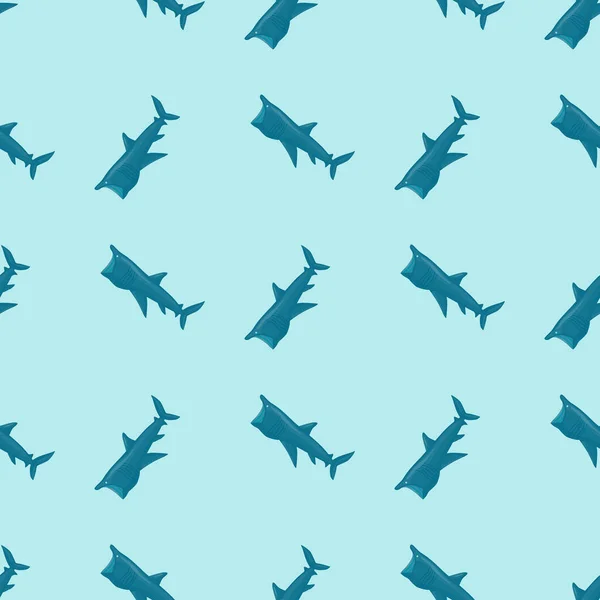 Requin Pèlerin Motif Sans Couture Dans Style Scandinave Animaux Marins — Image vectorielle