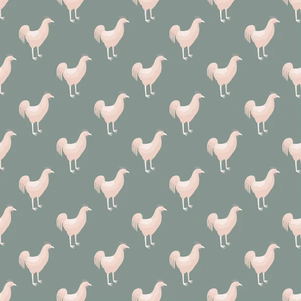 Schema Senza Soluzione Continuità Gallo Animali Domestici Sfondo Colorato Illustrazione — Vettoriale Stock