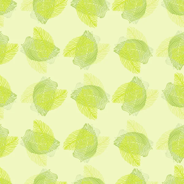 Abstraktes Nahtloses Muster Aus Palmblättern Mit Handgezeichnetem Blattmuster Einfache Dschungel — Stockvektor