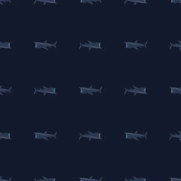 スカンディナヴィア様式でサメのシームレスなパターンを焼く 海の動物の背景 子供のためのベクトルイラスト面白いテキスタイルプリント ファブリック バナー 背景や壁紙 — ストックベクタ