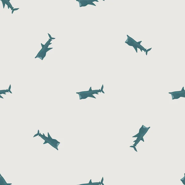 Basking Shark Seamless Pattern Scandinavian Style Marine Animals Background Vector — Stock Vector