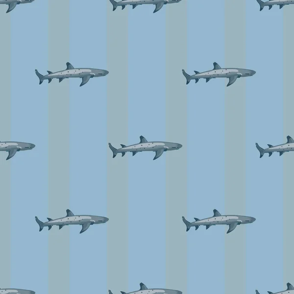 スカンディナヴィア風のリーフシャークシームレスパターン 海の動物の背景 子供のためのベクトルイラスト面白いテキスタイルプリント ファブリック バナー 背景や壁紙 — ストックベクタ