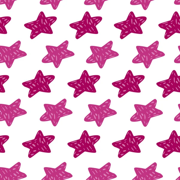 Patrón Estrellas Sin Costuras Celebración Fondo Dibujado Mano Textura Repetida — Vector de stock