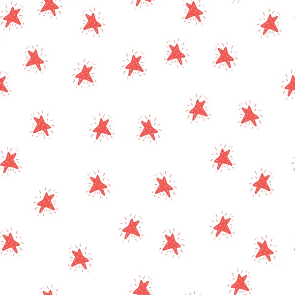 Patrón Estrellas Sin Costuras Espacio Fondo Dibujado Mano Textura Repetida — Vector de stock