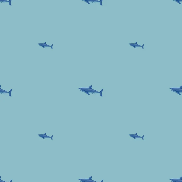 Patrón Sin Costuras Tiburón Blanco Estilo Escandinavo Fondo Animales Marinos — Archivo Imágenes Vectoriales