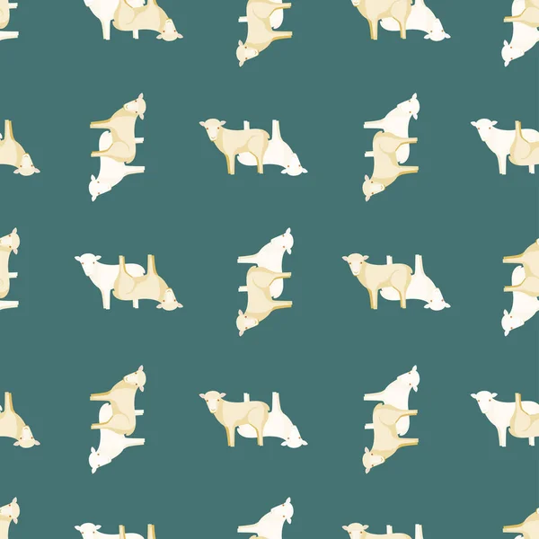 Naadloos Patroon Van Schapen Huisdieren Kleurrijke Achtergrond Vector Illustratie Voor — Stockvector