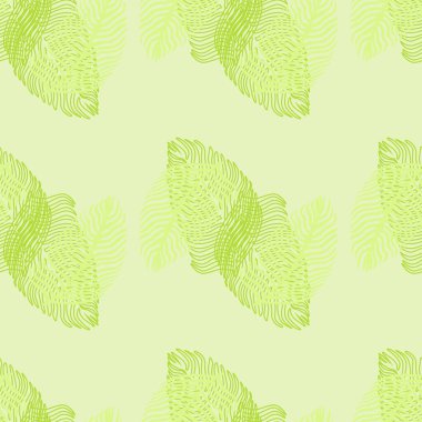 Soyut palmiye yaprağı, elle çizilmiş yapraksız desen. Basit Orman geçmişi. Mevsimlik tekstil baskıları, kumaş, afişler, arkaplanlar ve duvar kağıtları için vektör illüstrasyonu.