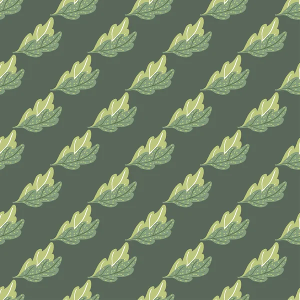 Dikensiz meşe yaprakları. Elle çizilmiş doğal arka plan. Kumaş, ambalaj kağıdı, duvar kâğıdı ve mendil için karalama stilinde tekrarlanan doku. Vektör illüstrasyonu.