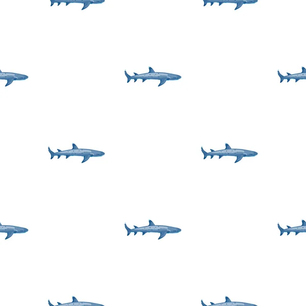 Reef Shark Seamless Pattern Scandinavian Style Marine Animals Background Vector — 图库矢量图片