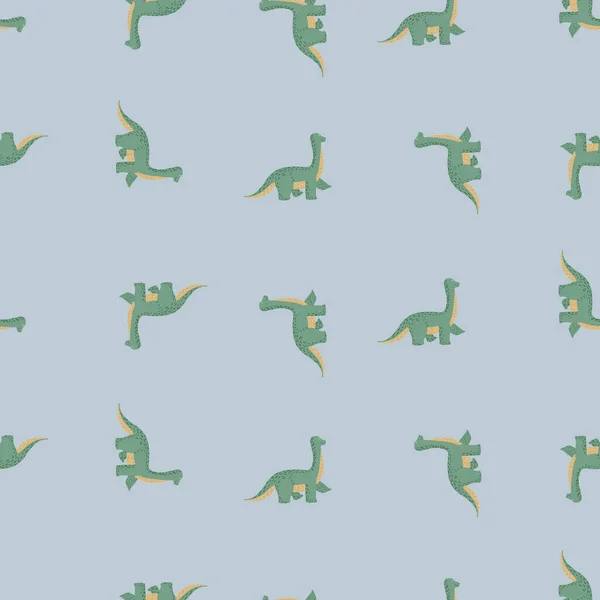 Симпатичный Брахиозавр Швов Смешной Детский Скетч Про Динозавров Повторяющаяся Текстура — стоковый вектор