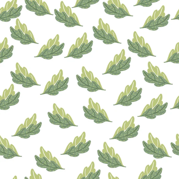 Leaves Oak Seamless Pattern Hand Drawn Natural Background Repeated Texture — Stock vektor