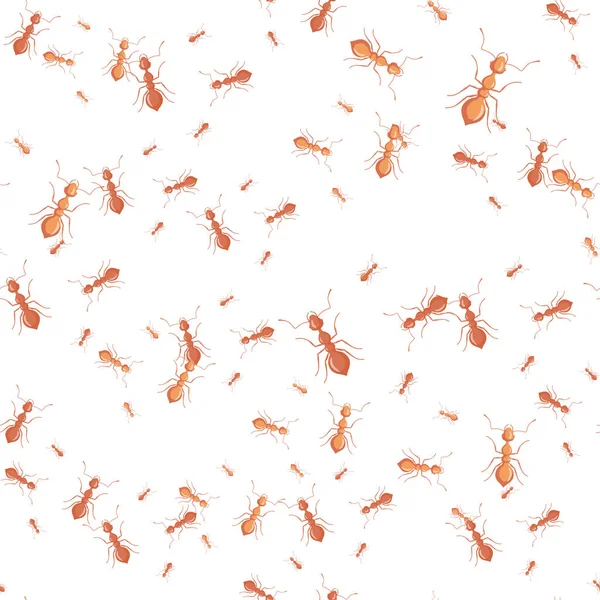 Myror Sömlöst Mönster Insekter Färgglada Bakgrund Vektorillustration För Textiltryck Tyg — Stock vektor