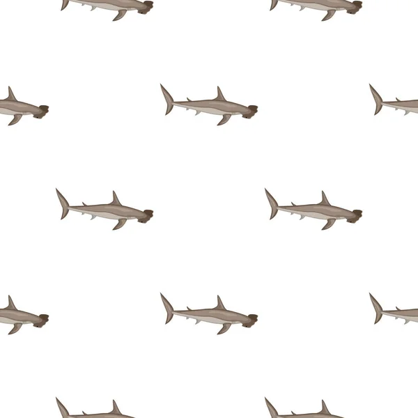 Hammerhead Shark Seamless Pattern Scandinavian Style Marine Animals Background Vector — 图库矢量图片