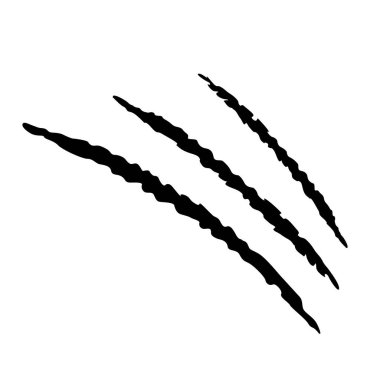 Pençe çizikleri beyaz arkaplanda izole edilmiş ikon. Birçok vahşi hayvan türü var. Vektör İllüstrasyonu