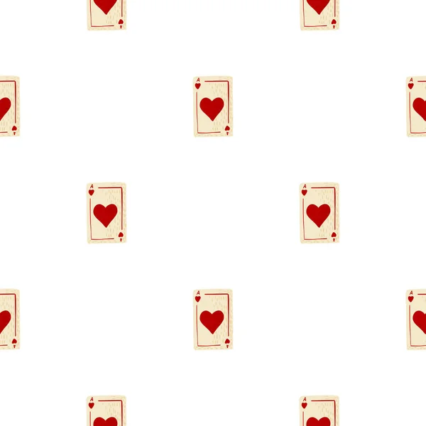 Game Cards Seamless Pattern Design Gambling Repeated Texture Doodle Style — Stock vektor