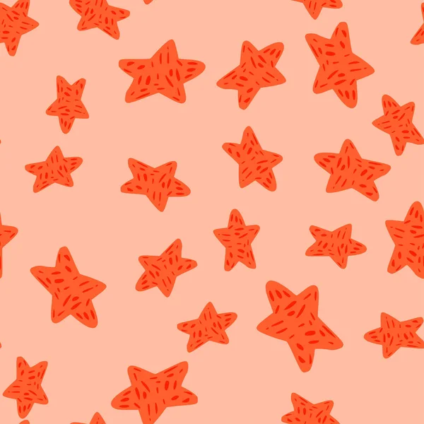 Estrelas Sem Costura Padrão Celebração Fundo Desenhada Mão Textura Repetida —  Vetores de Stock