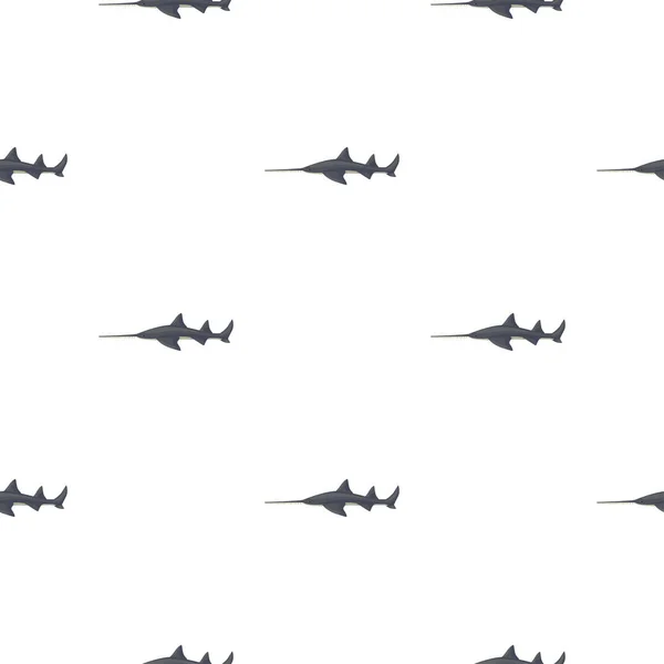 Saw Shark Seamless Pattern Scandinavian Style Marine Animals Background Vector — 图库矢量图片