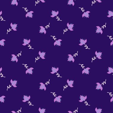 Lily 'nin soyut, kusursuz bir deseni var. El çizimi çiçek arkaplanı. Kumaş, ambalaj kağıdı, duvar kâğıdı ve mendil için karalama stilinde tekrarlanan doku. Vektör illüstrasyonu.