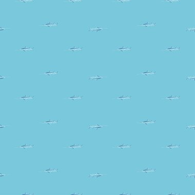 İskandinav tarzında kusursuz bir köpekbalığı deseni gördüm. Deniz hayvanları geçmişi. Çocuklar için vektör illüstrasyonu komik tekstil baskıları, kumaş, afişler, arkaplanlar ve duvar kağıtları.