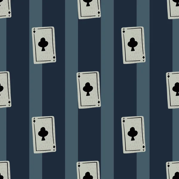 Game Cards Seamless Pattern Design Gambling Repeated Texture Doodle Style — Vettoriale Stock