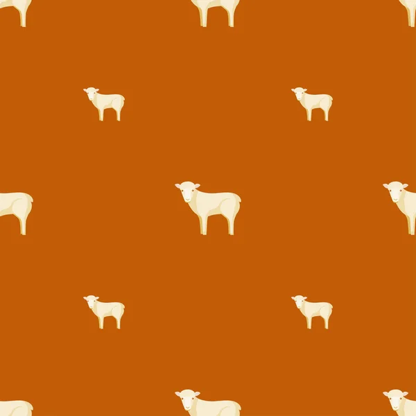Płynny Wzór Owiec Zwierzęta Domowe Kolorowym Tle Ilustracja Wektorowa Druków — Wektor stockowy