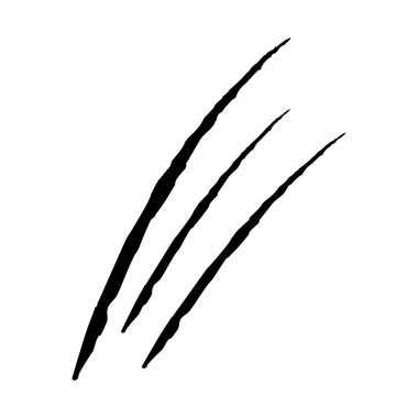 Pençe çizikleri beyaz arkaplanda izole edilmiş ikon. Birçok vahşi hayvan türü var. Vektör İllüstrasyonu