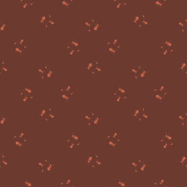 Karıncalar kusursuz desen. Renkli arka planda böcekler. Tekstil baskıları, kumaş, afişler, arkaplanlar ve duvar kağıtları için vektör illüstrasyonu.