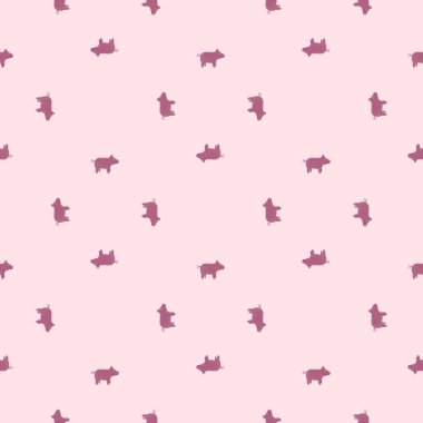 Şirin domuzlar kusursuz desen. Çiftlik hayvanlarının geçmişi. Kumaş, ambalaj kağıdı, duvar kâğıdı ve mendil için tekrarlanan doku. Vektör illüstrasyonu.