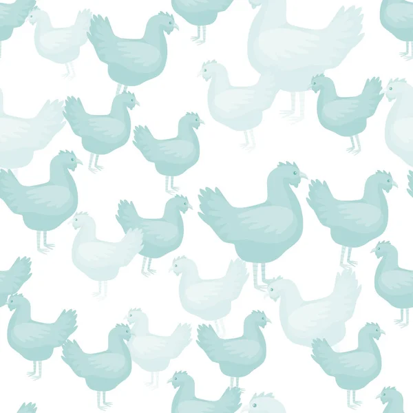 Бесшовный Рисунок Курицы Домашние Животные Красочном Фоне Векторная Иллюстрация Текстильной — стоковый вектор