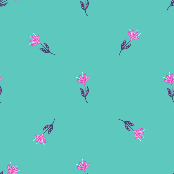 Flower Cute Seamless Pattern Hand Drawn Field Background Repeated Texture — Vettoriale Stock