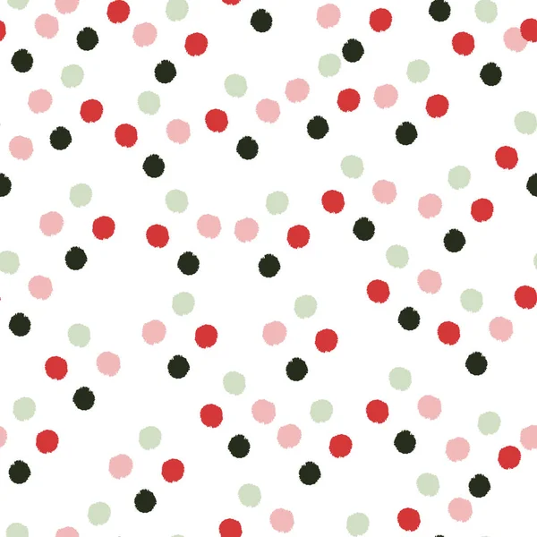 Pom Poms Seamless Pattern Ručně Kreslené Roztomilé Pozadí Opakovaná Textura — Stockový vektor