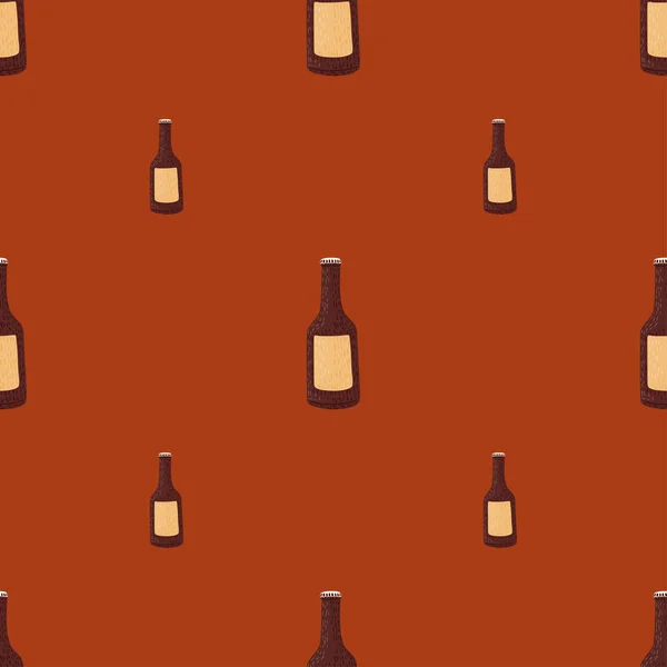 Bottle Alcohol Seamless Pattern Hand Drawn Background Menu Repeated Texture — 图库矢量图片