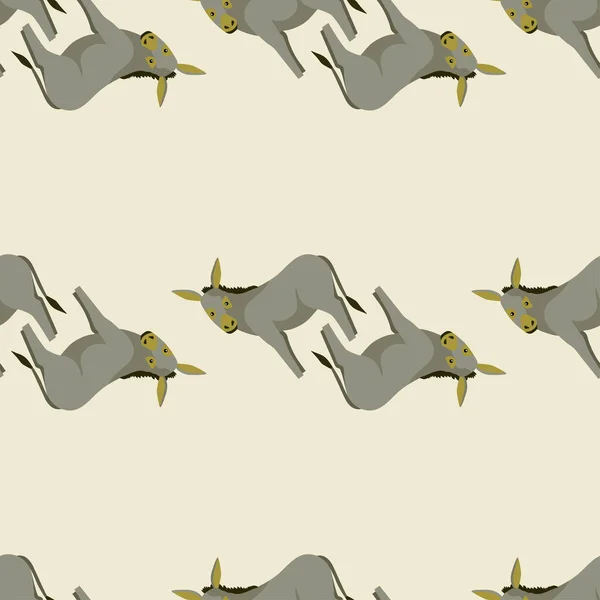 无缝制的驴子图案 有彩色背景的家畜 纺织品印花 背景色和墙纸的矢量图解 — 图库矢量图片