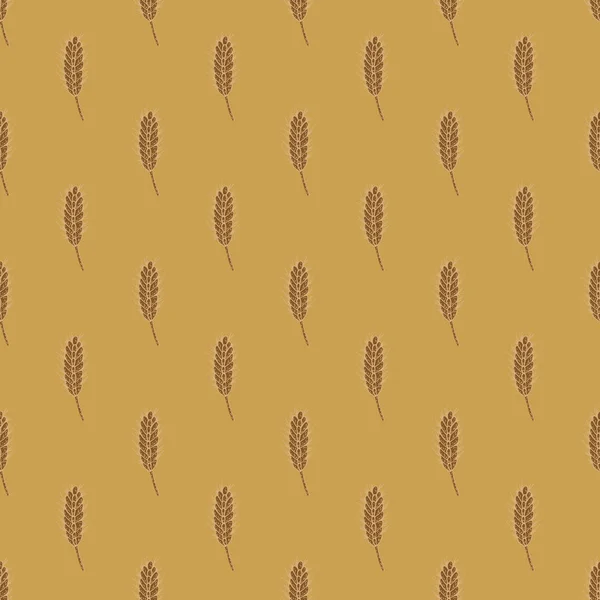 Пшеничный Бесшовный Узор Набросок Зерновых Культур Повторяющаяся Текстура Стиле Дудла — стоковый вектор