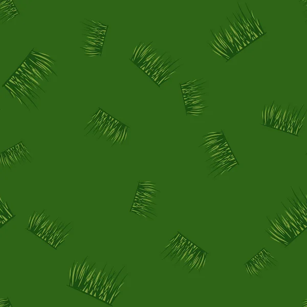 Grass Seamless Pattern Background Lawn Repeated Texture Flat Style Fabric — Stock Vector