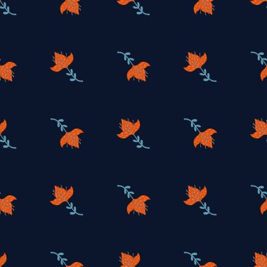 Lily 'nin soyut, kusursuz bir deseni var. El çizimi çiçek arkaplanı. Kumaş, ambalaj kağıdı, duvar kâğıdı ve mendil için karalama stilinde tekrarlanan doku. Vektör illüstrasyonu.