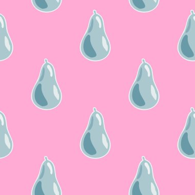 Soyut armut pürüzsüz desen. Dekoratif arka plan meyveleri. Kumaş, ambalaj kağıdı, duvar kâğıdı ve mendil için karalama stilinde tekrarlanan doku. Vektör illüstrasyonu.