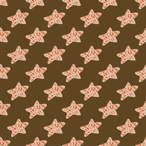 Patrón Estrellas Sin Costuras Celebración Fondo Dibujado Mano Textura Repetida — Vector de stock