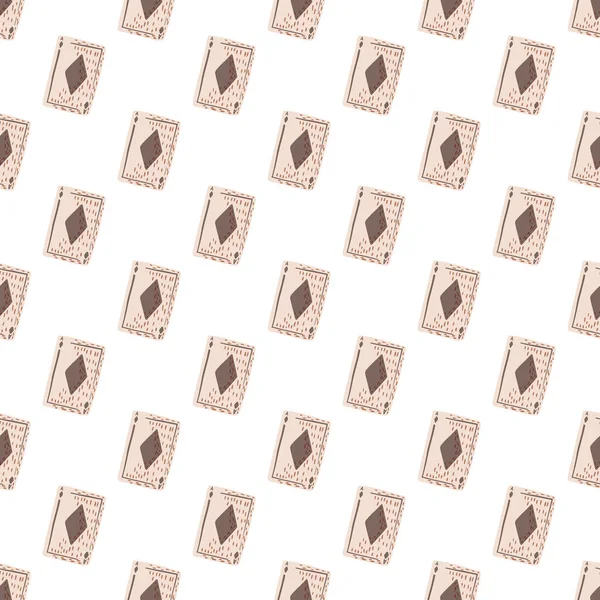 Spielkarten Diamanten Nahtloses Muster Design Glücksspiel Wiederholte Textur Doodle Stil — Stockvektor