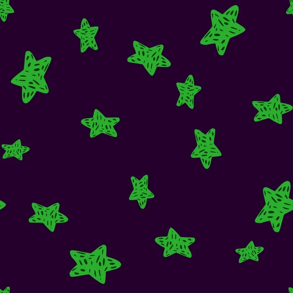 Звёзды Бесшовные Ручное Рисование Повторяющаяся Текстура Стиле Дудла Волос Оберточной — стоковый вектор