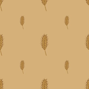 Buğday pürüzsüz desen. Mısır gevreği skeci. Kumaş, ambalaj kağıdı, duvar kâğıdı ve mendil için karalama stilinde tekrarlanan doku. Vektör illüstrasyonu.