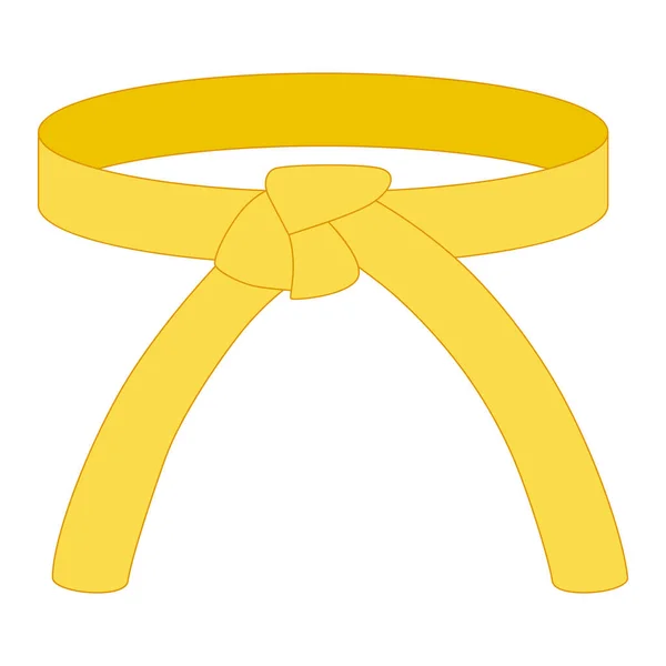 Ceinture Karaté Couleur Jaune Isolé Sur Fond Blanc Icône Design — Image vectorielle