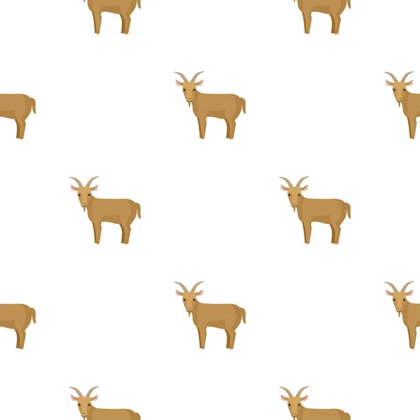 Seamless Pattern Goat Domestic Animals Colorful Background Vector Illustration Textile — 图库矢量图片