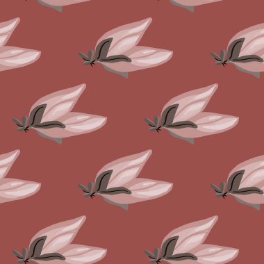 Buds çiçeği pürüzsüz desen. Dekoratif çiçek arkaplanı. Kumaş, ambalaj kağıdı, duvar kâğıdı ve mendil için karalama stilinde tekrarlanan doku. Vektör illüstrasyonu.