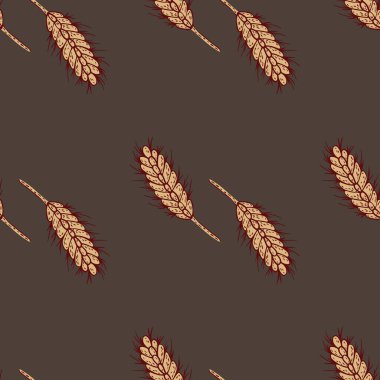 Buğday pürüzsüz desen. Mısır gevreği skeci. Kumaş, ambalaj kağıdı, duvar kâğıdı ve mendil için karalama stilinde tekrarlanan doku. Vektör illüstrasyonu.